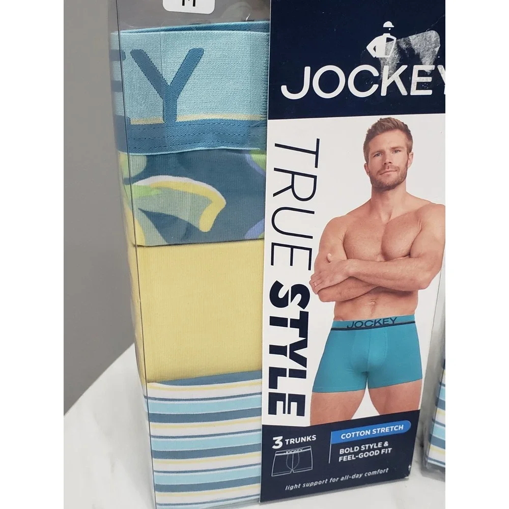 6 PAIR - 3-pack NEW Jockey‎ True Style Cotton Stretch BOXER BRIEF Size MEDIUM